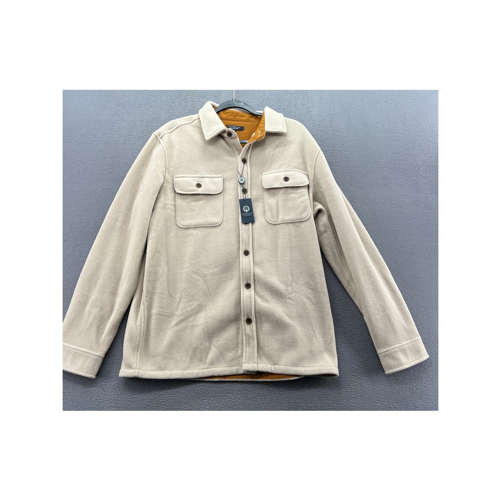 Viyella Est. London Shirt Jacket Mens Sz L Tan Fleece Button Up NWT